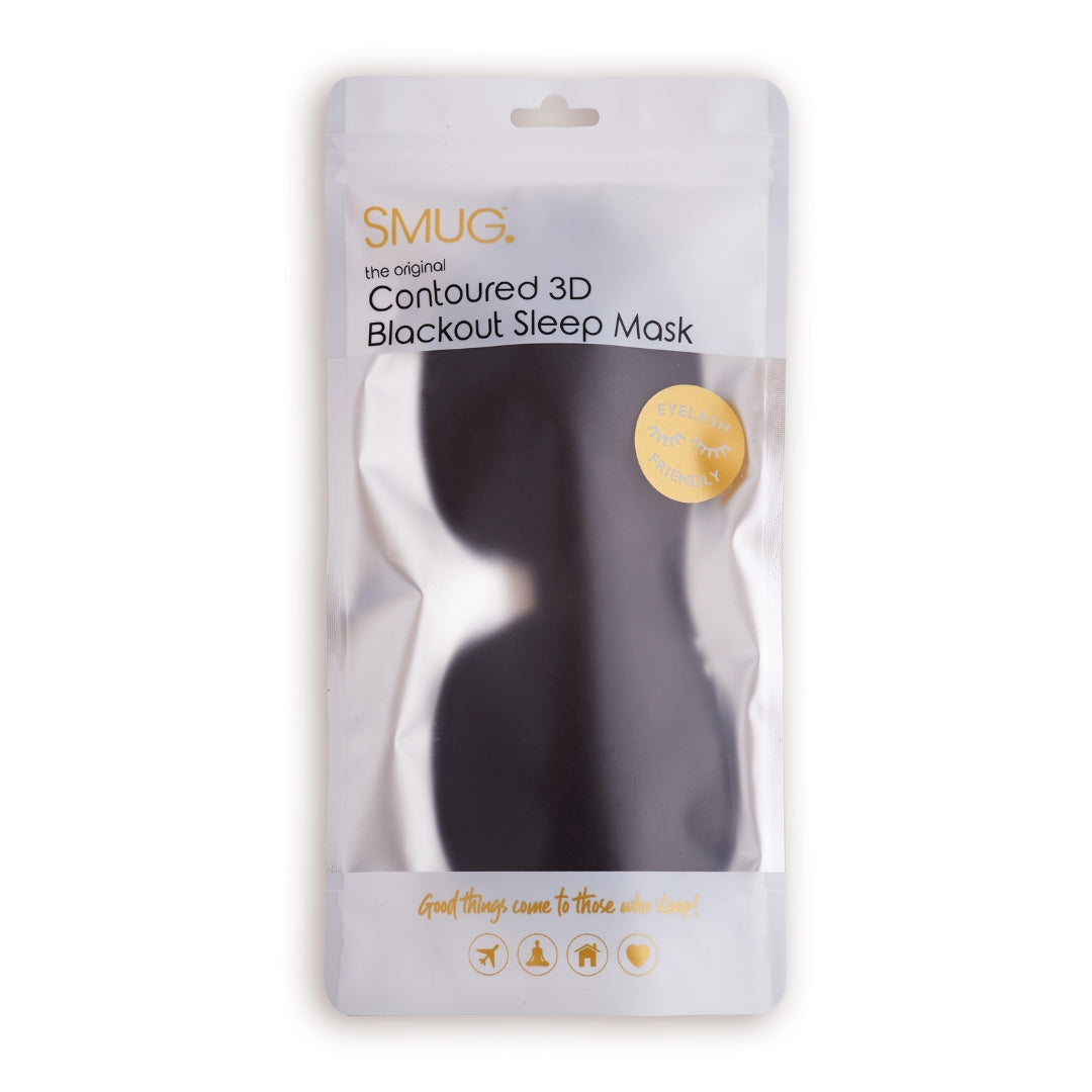 Contoured 3D Blackout Sleep Mask - Black