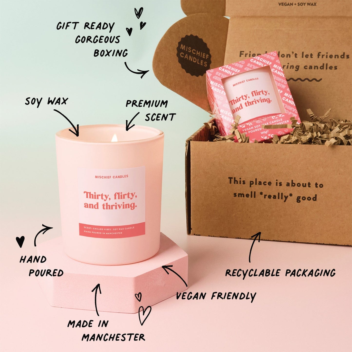 30th Birthday Gift Funny 30th Candle Thirty, Flirty & Thriving
