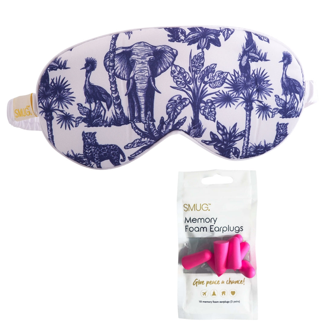 Satin Sleep Mask - Elephant Print