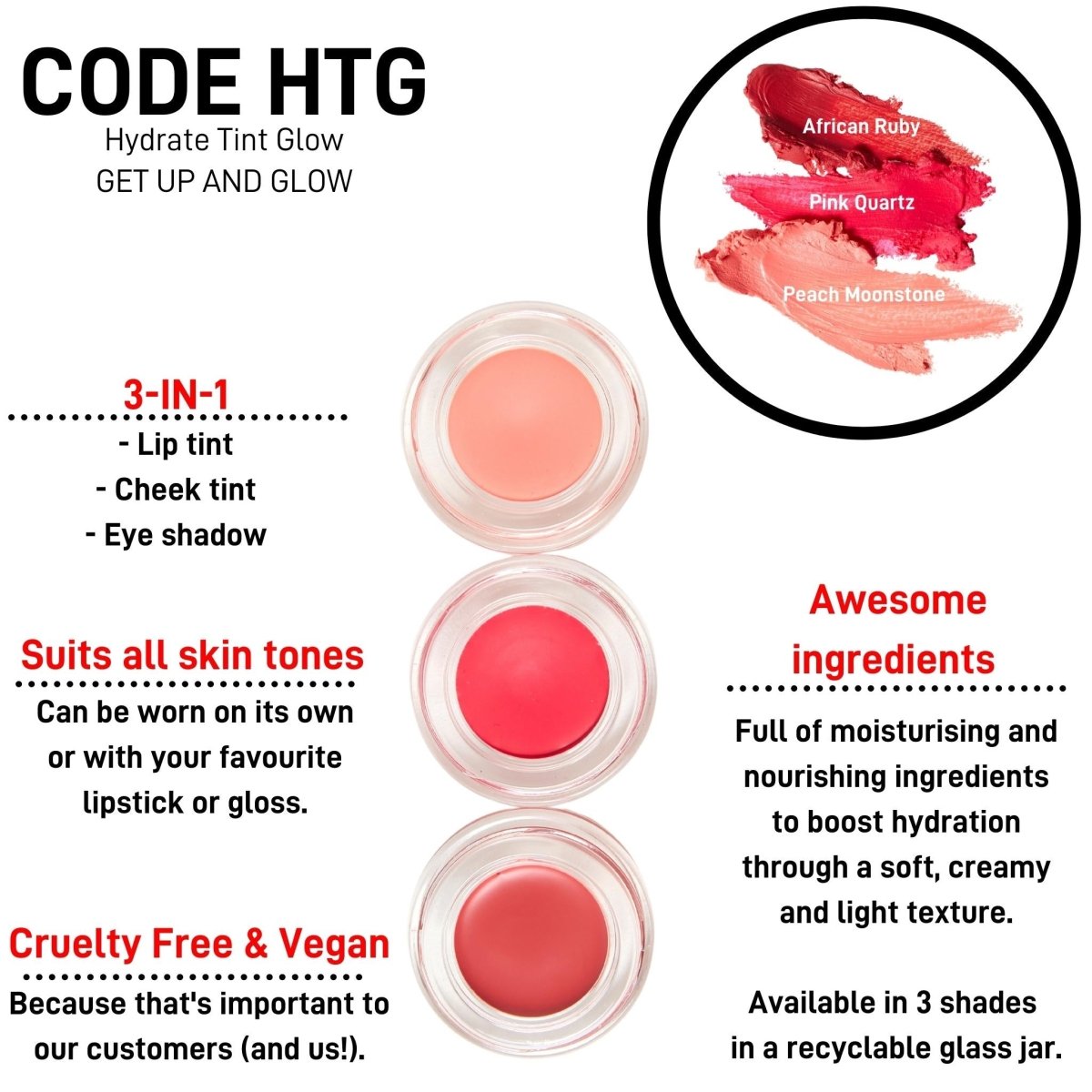 CODE HTG Hydrate Tint Glow - 2-in-1 Lip & Cheek for Natural Radiance