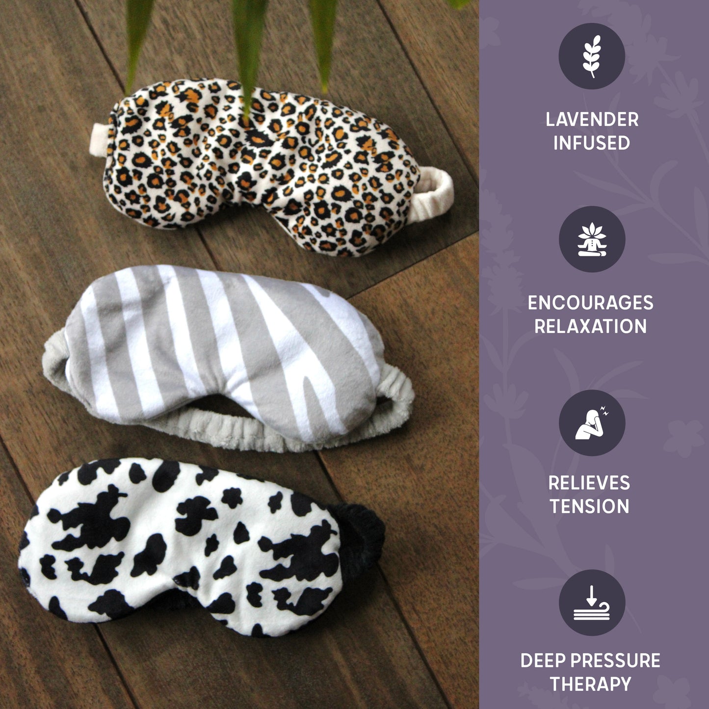 Lavender Deep Pressure Therapy Mask - Zebra Print