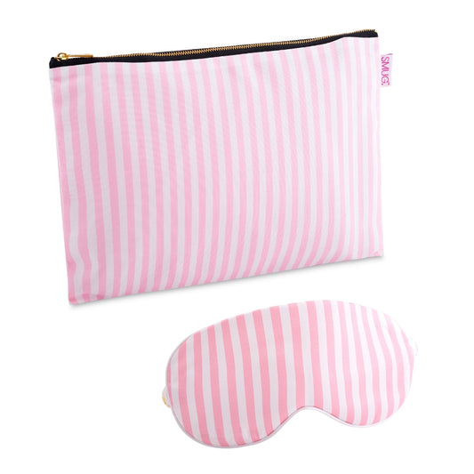 Satin Sleep Mask & Accessories Bag Set - Candy Shop Print