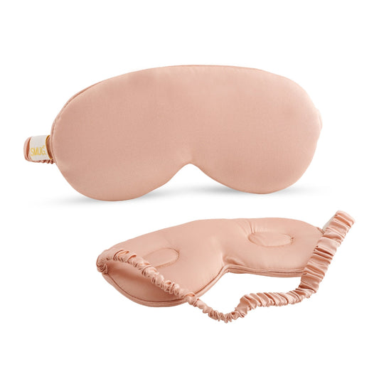 Cloud Padded Satin Sleep Mask - Caramel Print