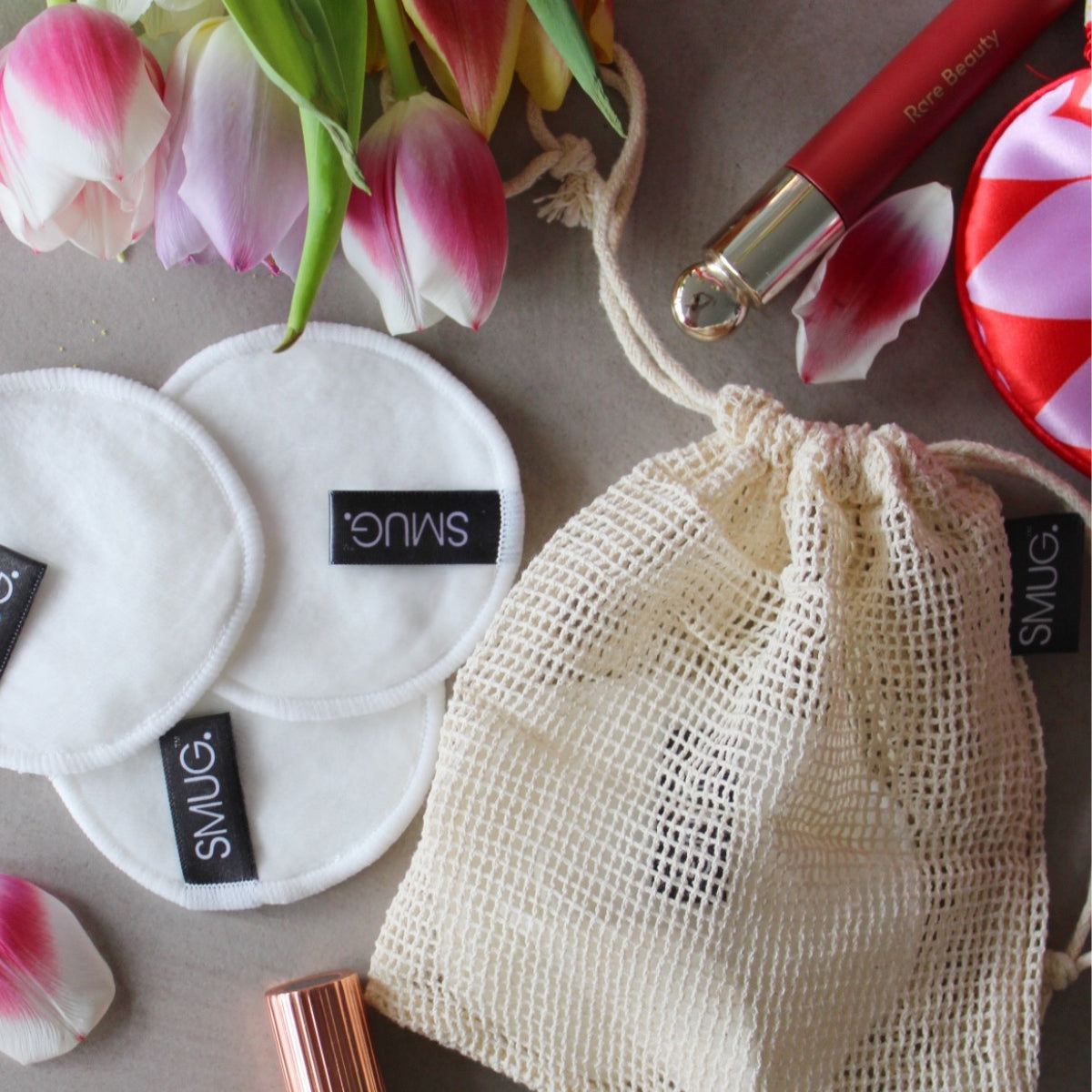 Reusable Cotton Cleanse Pads with Mesh Wash Bag
