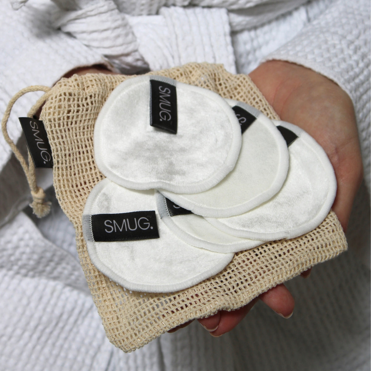 Reusable Cotton Cleanse Pads with Mesh Wash Bag