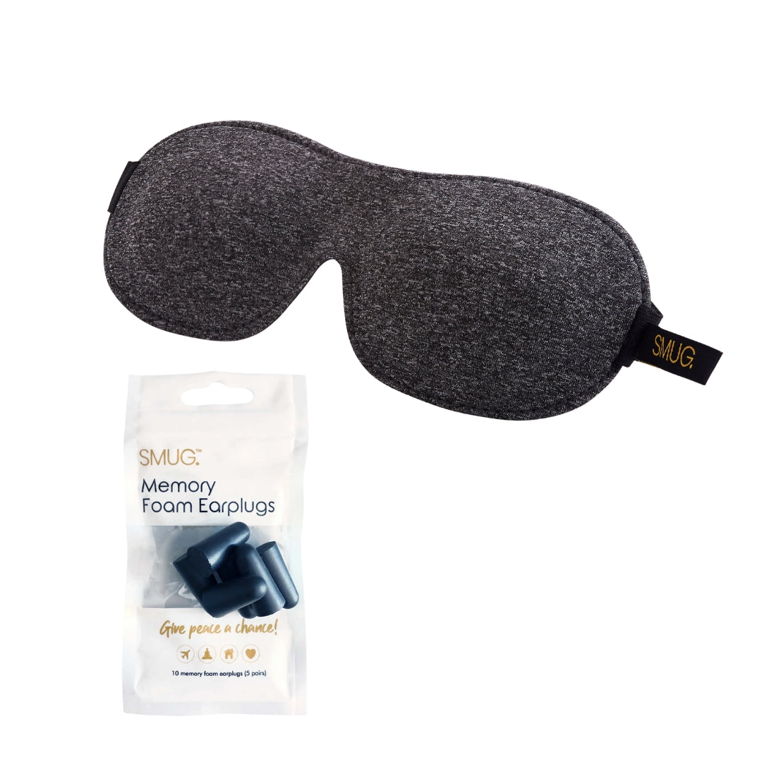 Contoured 3D Blackout Sleep Mask - Dark Grey Marl